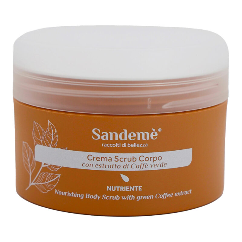 Sandemè® Crema Scrub Corpo con Estratto di Caffè Verde - Vaso da 250 ml con astuccio